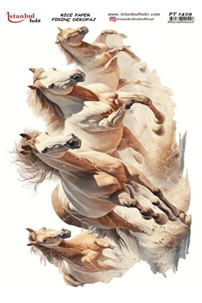 İstanbul Hobi Pirinç Dekopaj Kağıdı 30x42cm PT-1429 Atlar