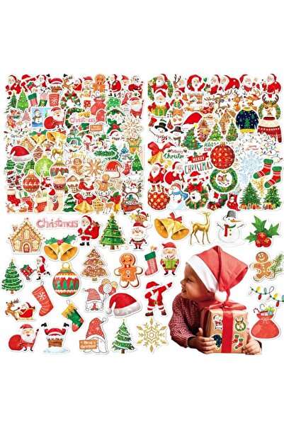 Generic 150 Pcs 2024 Christmas Stickers Christmas Decorations Christmas Party Favors Vinyl Waterproof Stick