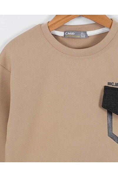 Egelite Boys' Seasonal Letter Printed Sweatshirt with Pocket Detail and Stylish Pants Set 4-11 Years Old