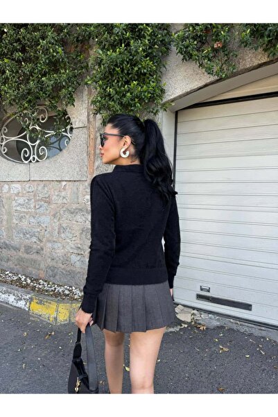 Pulli Collection Soft Textured Polo Neck Knit Sweater