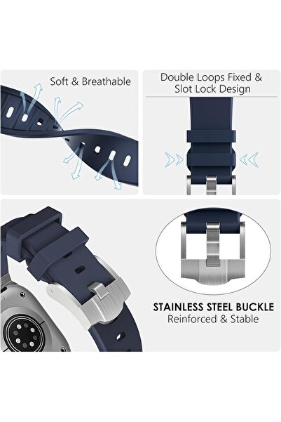 HYX 49mm 46mm 45mm 44mm 42mm(series 3 2 1) for Apple Watch Strap, Men Liquid Silicone Rubber Strap