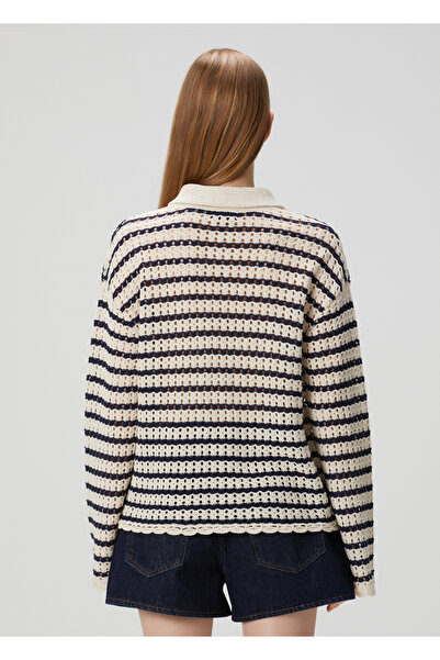 RAG&BONE Khloe Ekru Çizgili Hırka