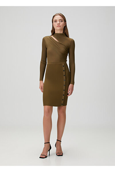 Self Portrait Bordo Ribanalı Mini Kokteyl Elbise