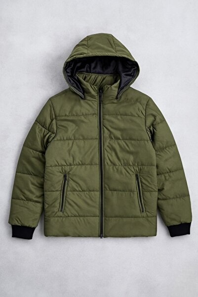 Gameyal Erkek Çift Cepli Kapüşonlu Astarlı Mont Ceket