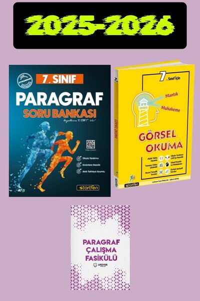 Startfen 7. Sınıf Paragraf Soru Bankası + Görsel Okuma Kitabı