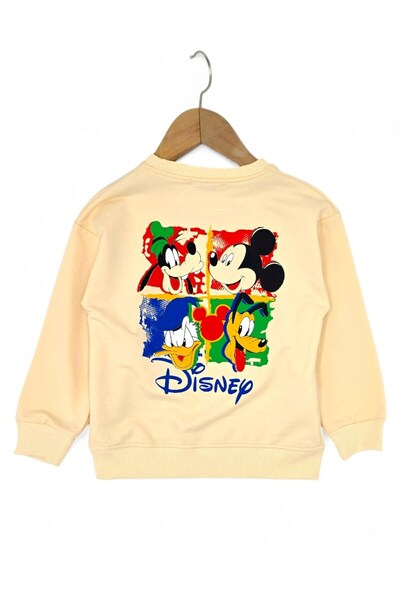 Ege Bebek Boys' Seasonal, Mickey Printed, Back Printed, 4-11 Years Old Boys' Tracksuit Set