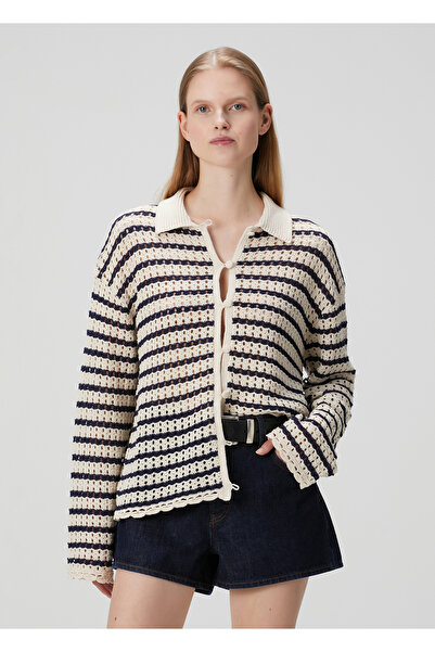 RAG&BONE Khloe Ekru Çizgili Hırka