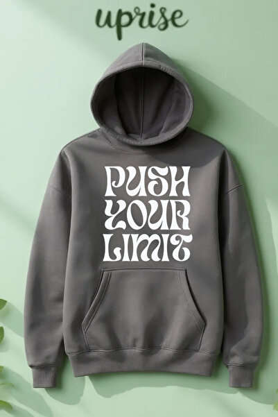 Vordevia Φούτερ Push Your Limit με τύπωμα από βαμβάκι με oversized κλωστές