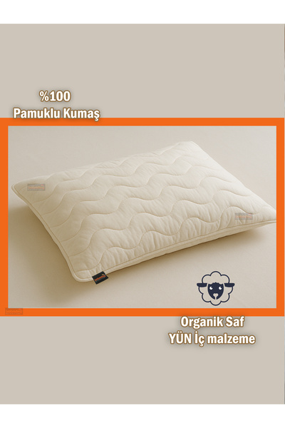 babadağ kolleksiyon Wool Organic 35X45 Pillow Cover Cotton Fabric and Wool In...