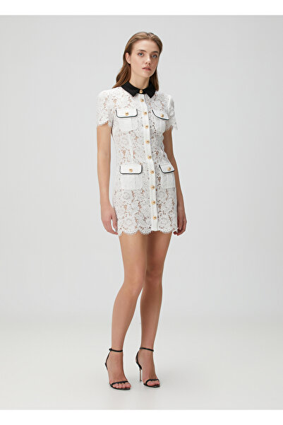 Self Portrait Beyaz Mini Dantel Elbise