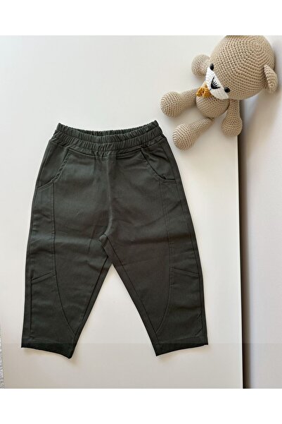 Luna Kids Store Cotton Gabardine Fabric Relaxed Fit Baby Boy Trousers Green