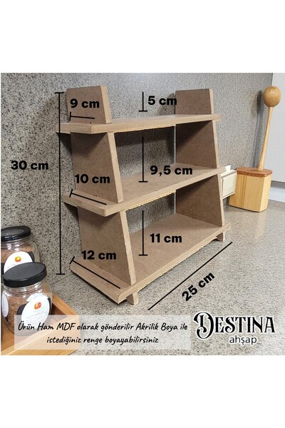 Destina Ahşap Fincan, Kupa, Bardak Rafı, Çok Amaçlı Raf, Mutfak Rafı, Demonte...