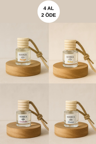 Serrua 4'lü Oto Kokusu, Araba Kokusu, Araç Kokusu Auto Perfume (OKYANUS-MANGO...