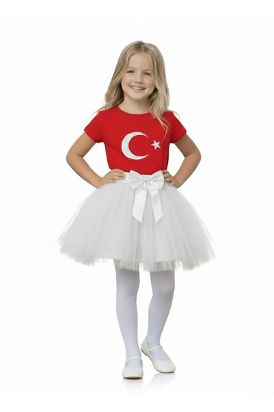 Ceylin Fashion Girl's 29 October - 23 April Moon Star T-Shirt and Dream Tulle Tutu Skirt Two-Piece Set Cf-26042