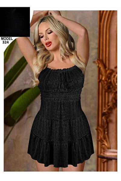 Nice Model Luxury Lace Mini Dress Strapless Shirred Waist Elastic Bodice Eleg...