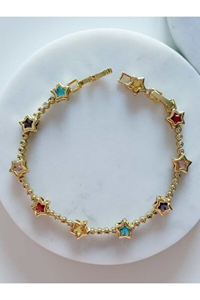 CHARMLUCKY Colorful Stone Star Bracelet