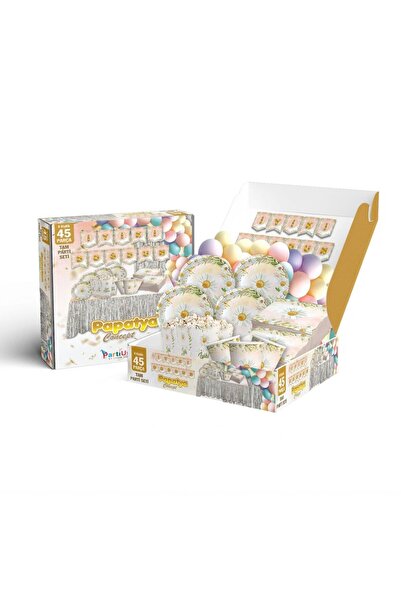 DÜVENCİ TİCARET 45 PARÇA İYİ Kİ DOĞDUN PAPATYA KONSEPT SETİ