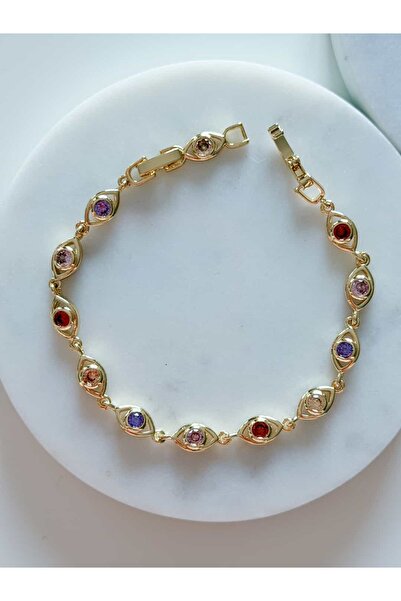 CHARMLUCKY Colorful Stone Eye Bracelet