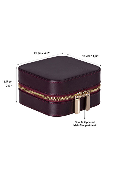 Lev Leather صندوق مجوهرات من الجلد الطبيعي - مقسم، مغطى بالجلد المدبوغ، منظم ...
