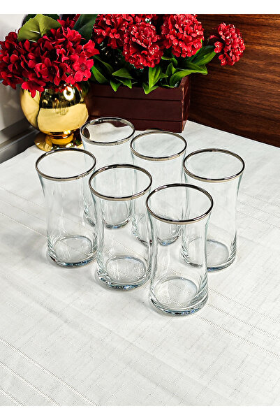 SEÇKİNEV Acacia 6-Piece Water Glass Set (Gold, Silver) 335Cc