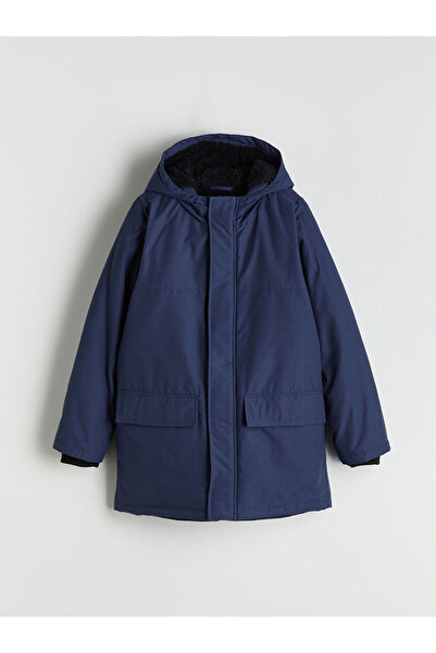 LC Waikiki Тъмносиньо палто с качулка за момчета