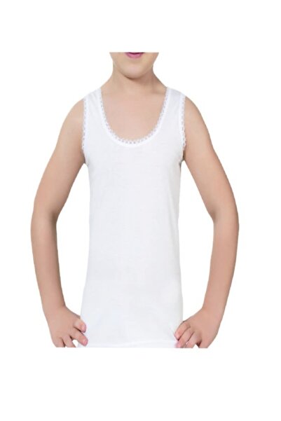 NightLove Öztaş Girls' Single Jersey Lace Tank Top 4001-A