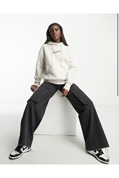 Nike Спортивний одяг Флісовий пуловер Phoenix Oversize Bol Kalıp Hoodie Krem Kadın Світшот
