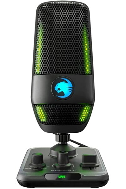 Generic USB Microphone with Studio-Grade Audio, RGB Lighting, Quick Mute, Boom Arm Compatible (Black)