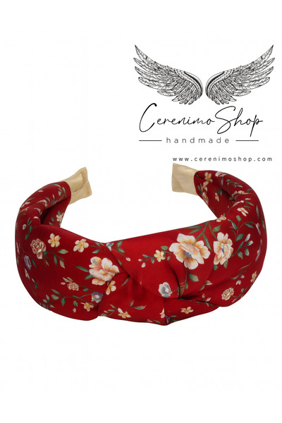 Cerenimo Shop Çiçekli Saten Düğümlü Taç