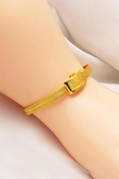 Bilezikci 3 Sıra Klasik Tokalı Trabzon Altın Hasır Set