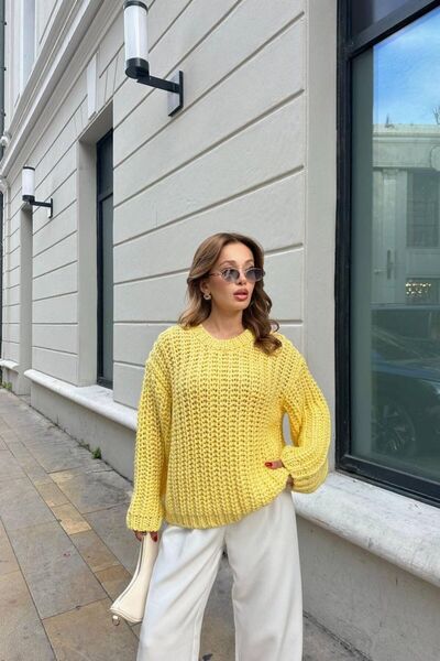 ALVOR Bisiklet Yaka Selanik Örgü Kazak