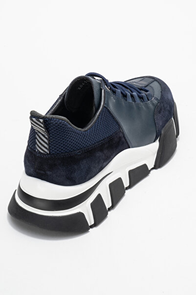 MARCOMEN Men's Thick Sole Casual Shoes Real Leather Mc 21232 Dark Blue