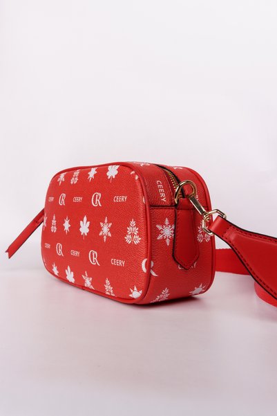 Ceery Four Seasons Mini Crossbody Women's Shoulder Bag with Red Logo
