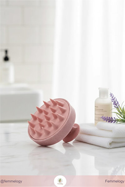 Femmelogy Yumuşak Silikon Saç Derisi Masaj Tarağı Kepek Karşıtı Şampuan Fırçası Saç Çekmeyen Yıkama Aparatı