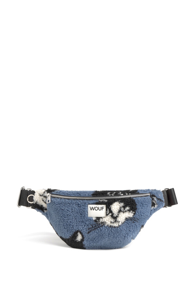 Wouf Luna Mavi Siyah Kadın Peluş Bel Çantası