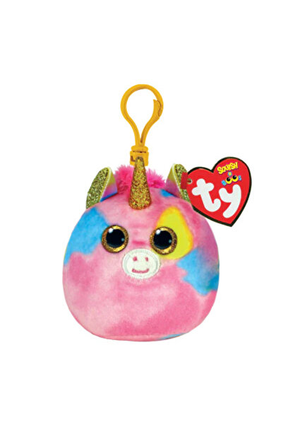 TY Squishy Beanies Plush Unicorn Keychain Fantasia