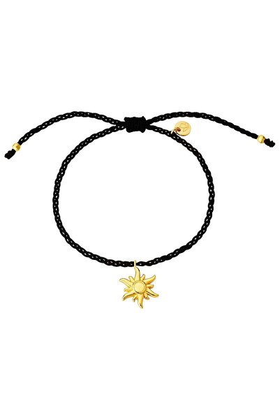 Glanzstücke München Textilarmband Armband Sterling Silber gelbgold Textil (sc...
