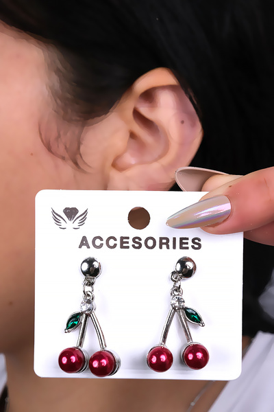 LOWEN AKSESUAR أقراط الكرز النسائية