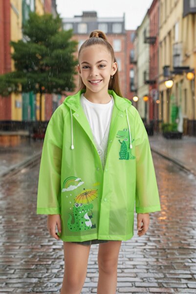 Milenay Παιδικό αδιάβροχο με κουκούλα με χαριτωμένη φιγούρα κροκόδειλου - Παιδικό αδιάβροχο - Unisex αδιάβροχο