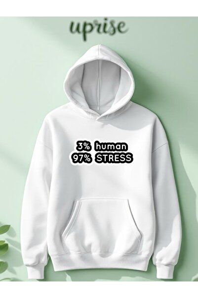 Vordevia Sweatshirt Oversize din Bumbac cu Imprimeu Uman 3 Fire de Stres