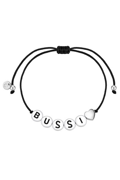 Glanzstücke München Textilarmband Armband Sterling Silber Textil (schwarz)