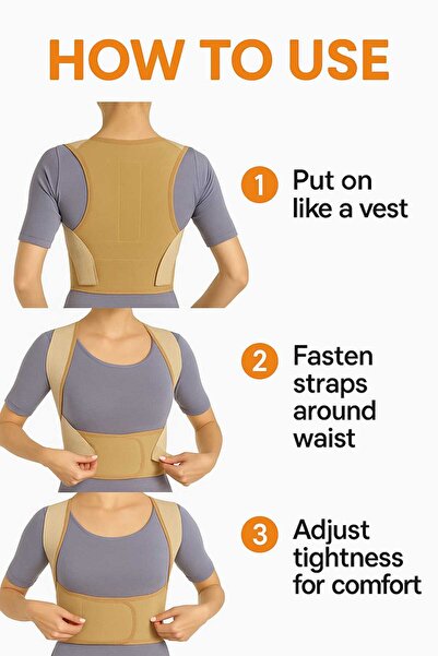 VEYA Medical Posture Corrector Belt Size M Back and Spine Support - Magnet for Pain Relief