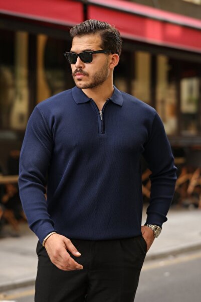 Wear Up Men's Thessaloniki Knitted Collared Long Sleeve Sweater
