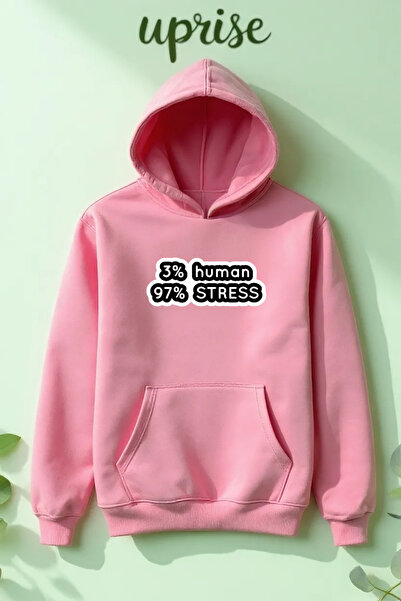 Vordevia Sweatshirt Oversize din Bumbac cu Imprimeu Uman 3 Fire de Stres