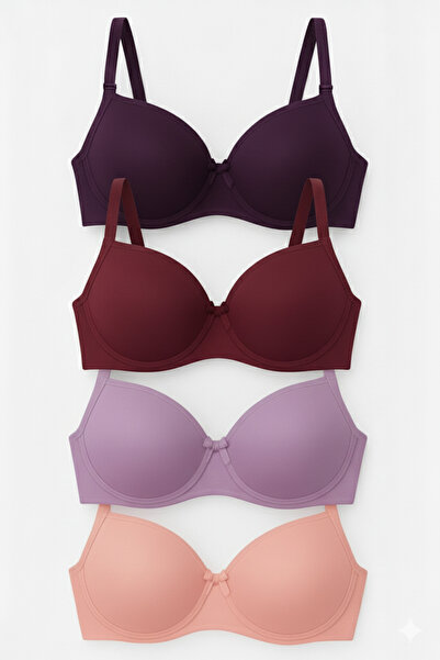 SOFENNA Set de sutien zilnic din 4 piese, fără umplutură, fără susținere, pen...