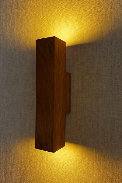 Aysem Wood Duvar Apliği Yansıtma Tasarımlı Çift Yönlü Ahşap Salon Hol Cafe Otel Duvar Apliği