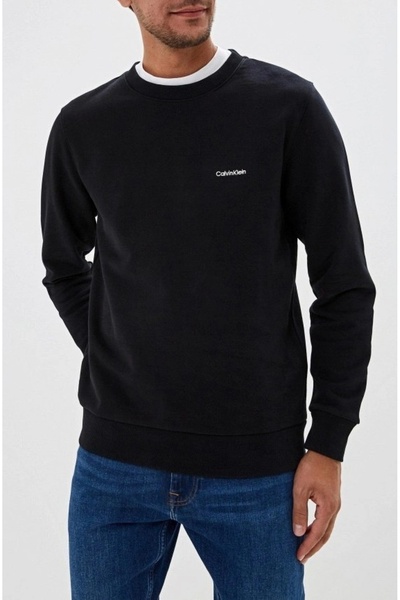 Calvin Klein nakışlı pamuklu dokuma sweatshırt
