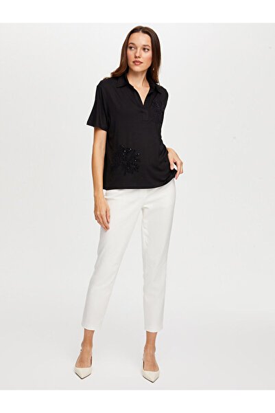 Faik Sönmez Şönil Payet Nakışlı Polo Yaka Tshirt W26TSH073