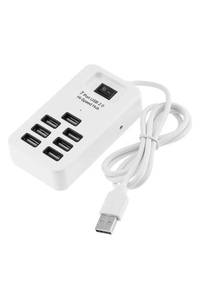 nelerbulurum 7 PORT USB 2.0 - 1 METRE KABLOLU AÇMA KAPAMA TUŞLU USB HUB ÇOKLAYICI