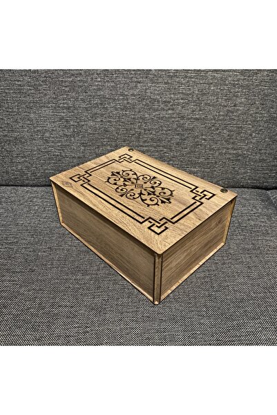 DİKEN STORE Doğal Ahşap Çay Kutusu 9 Bölmeli Kapaklı Poşet Bitki Çayı Saklama Kabı Organizer Kutu (tea Box)